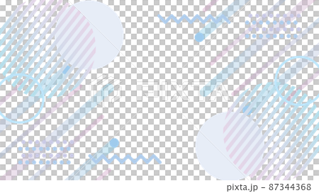 Geometric pop background, white background, blue, horizontally long (size ratio 16: 9) 87344368