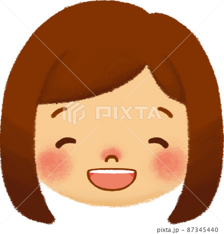 子ども(女の子_茶髪ボブ)_表情(笑顔) 子ども(女の子_茶髪ボブ)_表情(笑顔) 87345440