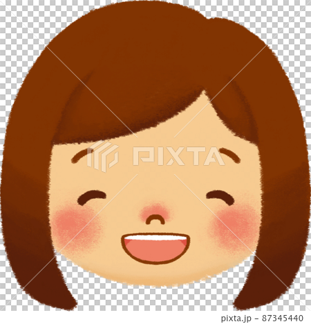 子ども(女の子_茶髪ボブ)_表情(笑顔) 子ども(女の子_茶髪ボブ)_表情(笑顔) 87345440