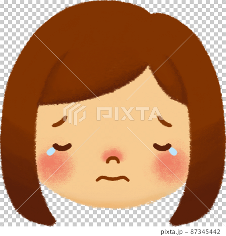 子ども(女の子_茶髪ボブ)_表情(泣き顔) 子ども(女の子_茶髪ボブ)_表情(泣き顔) 87345442