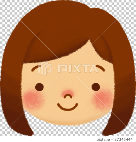 子ども(女の子_茶髪ボブ)_表情(にこやか) 87345444