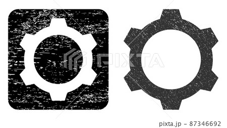 Grunge Gear Subtracted Stamp Seal 87346692