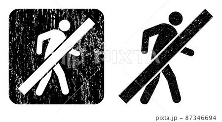 Grunge Stop Walking Man Hole Stamp Grunge Stop Walking Man Hole Stamp 87346694
