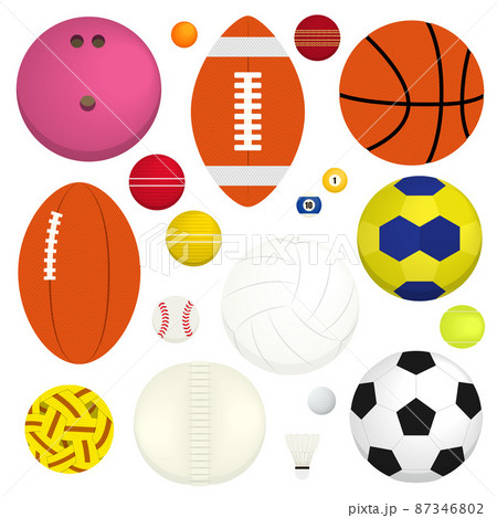 球技に使うボールのイラストセットのイラスト素材