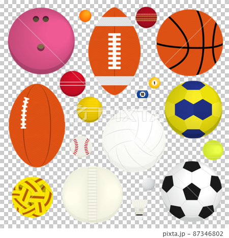 球技に使うボールのイラストセットのイラスト素材
