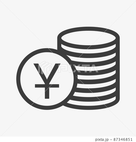 Yuan icon. Chinese currency symbol. Stacked cash 87346851