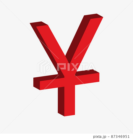 Yuan icon. Chinese currency symbol in 3D style 87346951