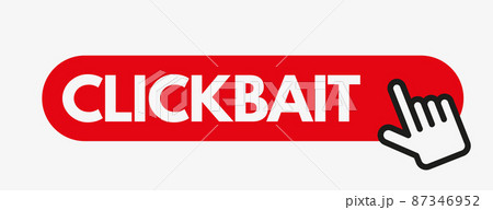 Clickbait icon with cursor arrow and click button 87346952