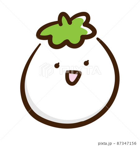 白なすのかわいいキャラクターの手書き風イラスト 87347156