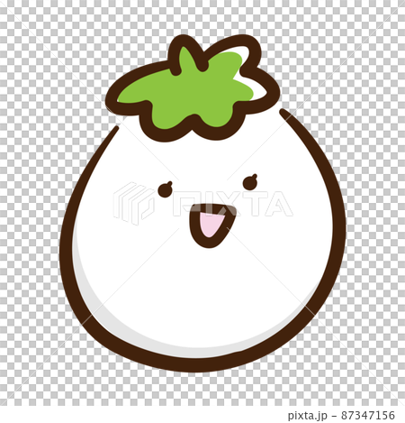 白なすのかわいいキャラクターの手書き風イラスト 87347156