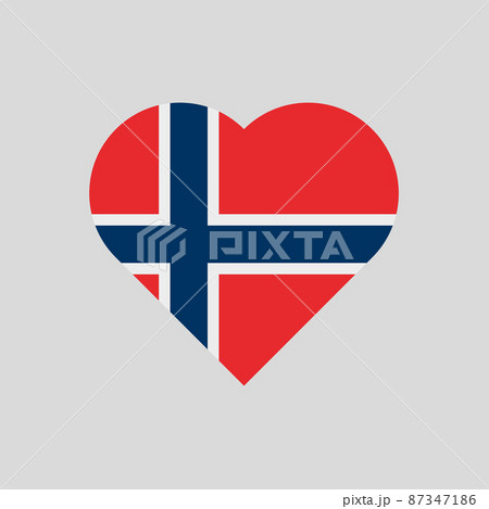 The flag of Norway in a heart shape 87347186
