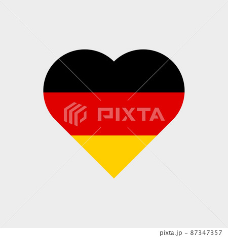 The flag of Germany in a heart shape The flag of Germany in a heart shape 87347357