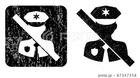 Textured No Police Guard Carved Watermark 87347358