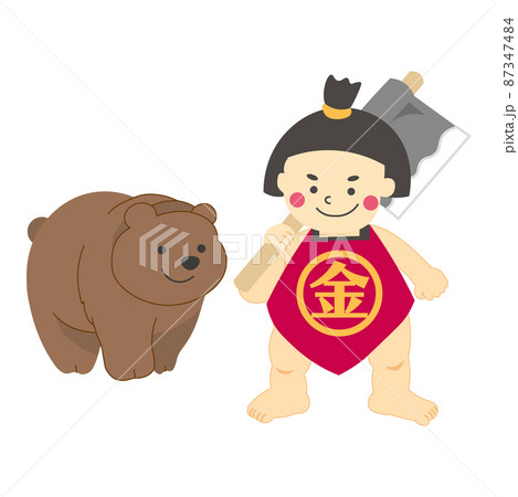 金太郎とくまのイラストのイラスト素材 [87347484] - PIXTA
