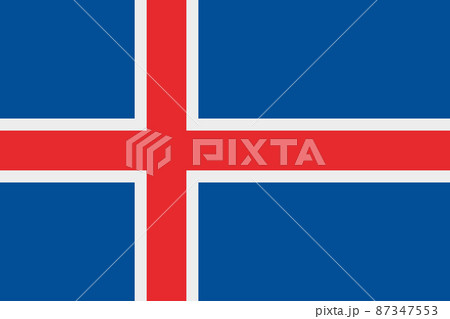 Icelandic flag vector icon. Flag of Iceland 87347553