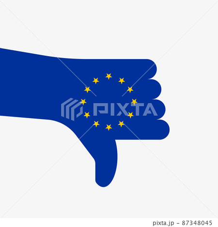 European union flag thumb down vector illustration 87348045