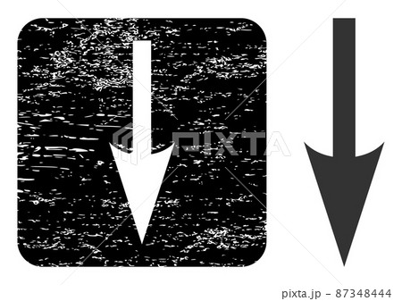 Grunge Sharp Arrow Down Stencil Stamp 87348444