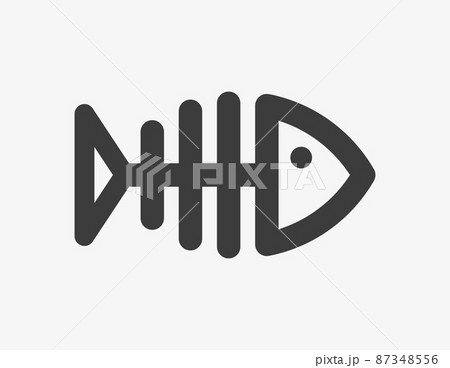 Fish bone vector icon on white background 87348556
