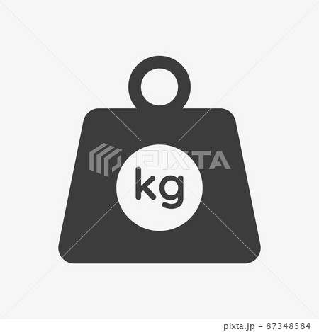 Weight in kilograms icon on white background 87348584