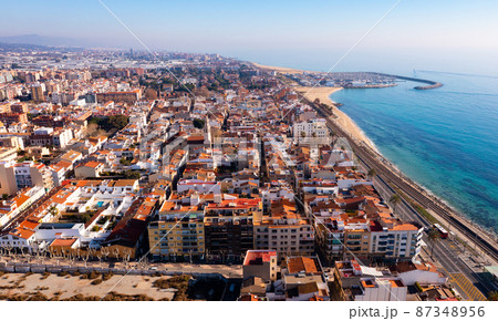 Aerial photo of Premia de Mar, Catalonia, Spain Aerial photo of Premia de Mar, Catalonia, Spain 87348956