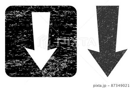 Scratched Arrow Down Subtracted Seal 87349021