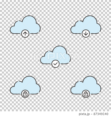 Fashionable cloud icon set with variations 87349140