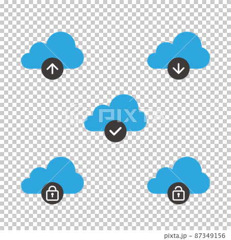 Fashionable cloud business icon set with variations 87349156