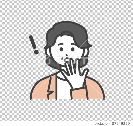 Illustration material of a female employee's surprised expression Illustration material of a female employee's surprised expression 87349239