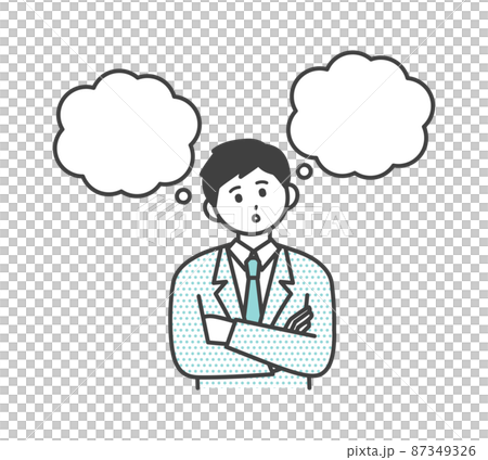 Image illustration material of a male employee making a plan Image illustration material of a male employee making a plan 87349326