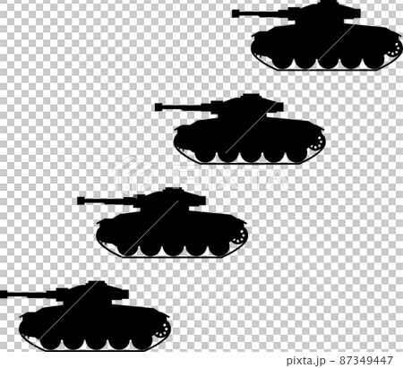隊列を組んだ戦車のイラスト素材　ベクター 87349447