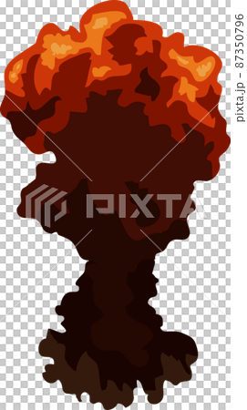 爆発　爆破　炎上　黒煙　戦争のイメージ素材　ベクター 87350796