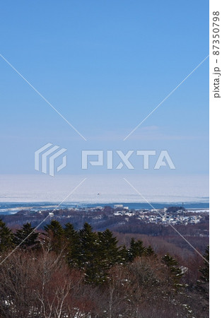 天都山からの流氷 北海道 天都山からの流氷 北海道 87350798