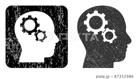 Scratched Brain Gears Carved Watermark 87352986