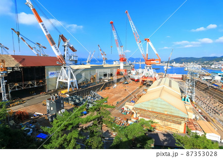 【広島県】歴史の見える丘から見た戦艦大和 建造ドック 【広島県】歴史の見える丘から見た戦艦大和 建造ドック 87353028