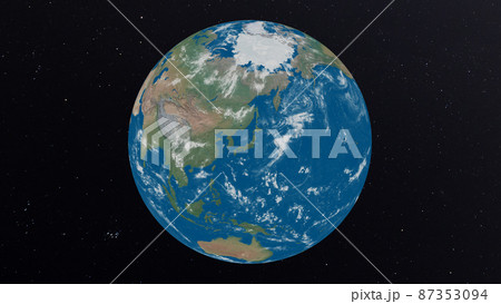 地球　日本列島中心　perming3DCG　イラスト素材 87353094