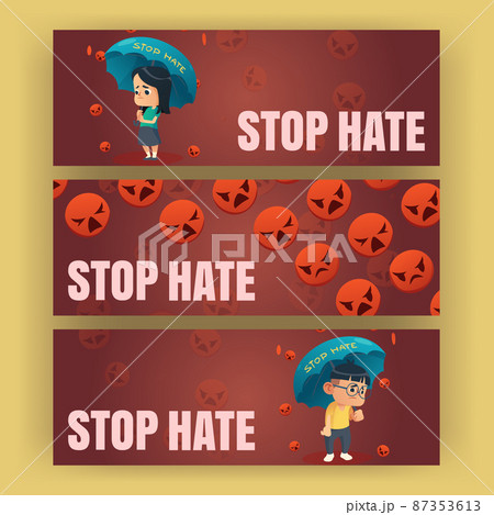 Stop hate cartoon banners, support Asian community 87353613