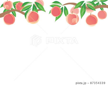 桃のフレームイラストのイラスト素材