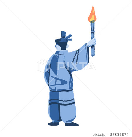 古代日本で使用されていた松明のイラスト素材