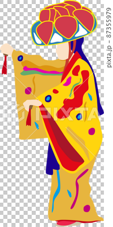琉球舞踊 四ツ竹 イラスト 87355979