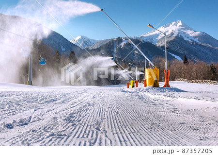 Ski resort Bansko, Bulgaria, cable car 87357205