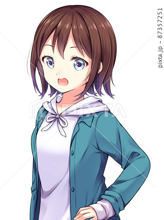 Anime-style female character surprised - Stock Illustration [87357251] -  PIXTA