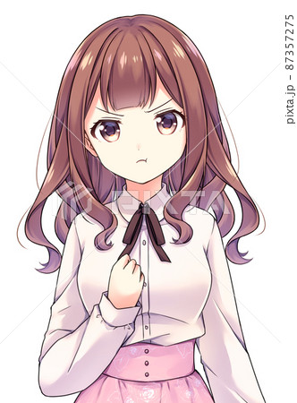 アニメ風女性キャラクターイラスト アニメ風の女性キャラクター 全身イラスト＋表情差分セットの