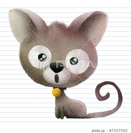 Watercolor cute cat clipart Watercolor cute cat clipart 87357502