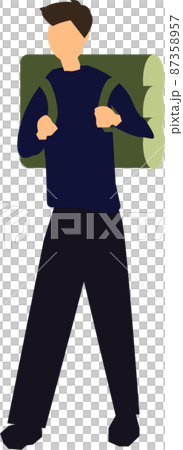 Illustration of a man traveling with a backpack and backpack Hiking, camping, and the outdoors 87358957