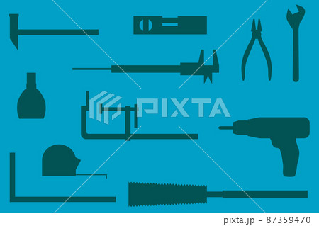 シンプルな工具のアイコンを並べた壁紙 87359470