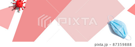 Surgical mask with influenza and Coronavirus concept 87359888