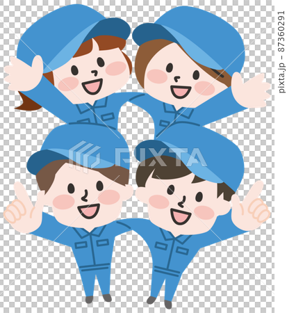 笑顔の作業員のイラスト 87360291
