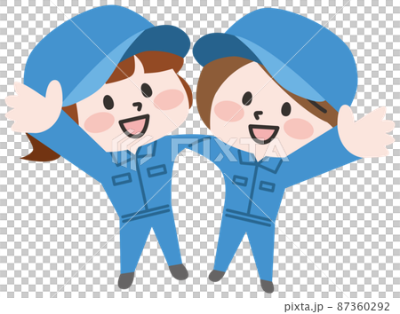肩を組む作業員のイラスト 87360292