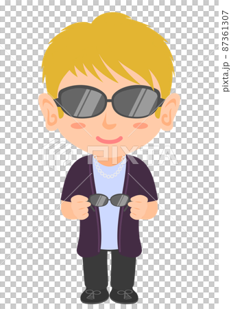 Man holding sunglasses 87361307