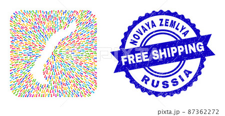Free Shipping Scratched Stamp Seal and Novaya Zemlya Islands Map Evacuation Stencil Mosaic Free Shipping Scratched Stamp Seal and Novaya Zemlya Islands Map Evacuation Stencil Mosaic 87362272